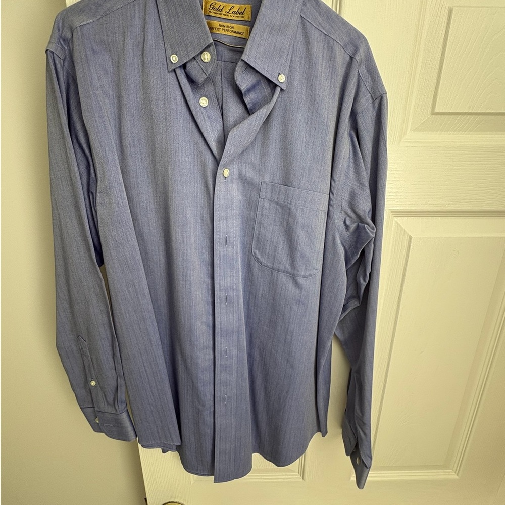 Roundtree & Yorke Gold Label 100% Cotton Men's Long Sleeve Button Down